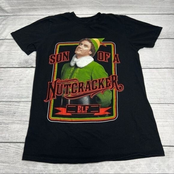 ELF  SON OF A NUTCRACKER Graphic Short sleeve T-Shirt, Size S - Picture 1 of 6